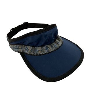 Kavu Visor Adjustable Cotton strap hat Made in USA OneSize VTG Blue Strapvisor